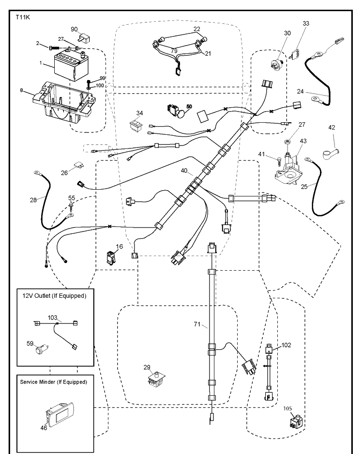 Electrical Diagram and Parts List for TS248TD (96043032500)(2020-08) Husqvarna Lawn Tractor