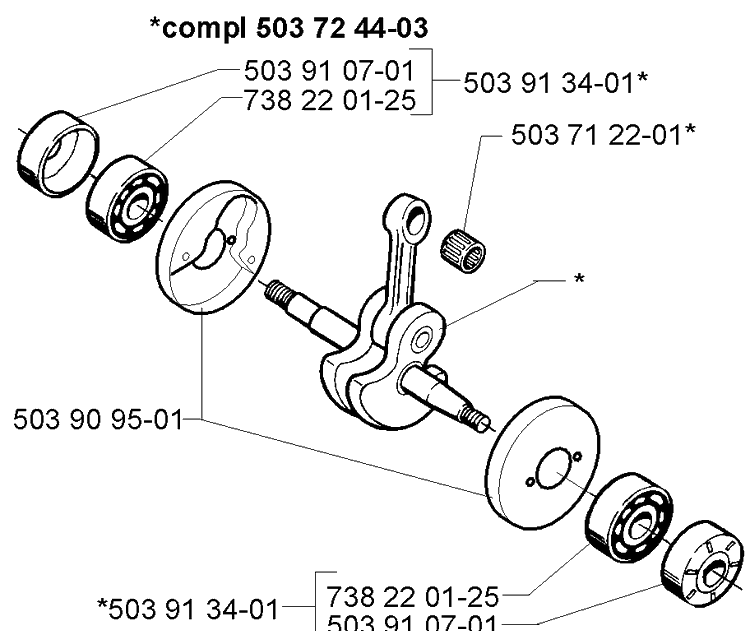 Rod Assembly Diagram and Parts List for 225 (Lite)(106252061)(1998-12) Husqvarna Trimmer