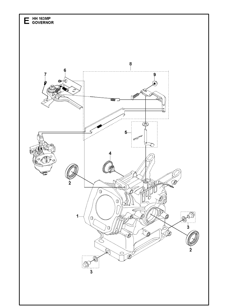 Governor Diagram and Parts List for 970505201 2021-01 Husqvarna Engine