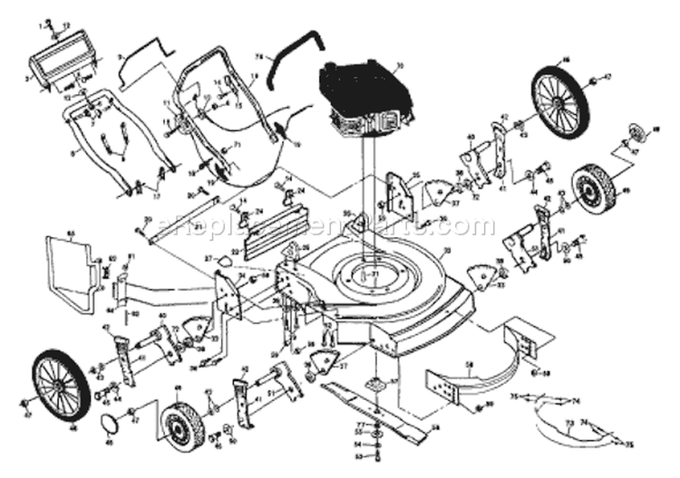 Page A Diagram and Parts List for 56C 56 C 954065201A -1994-07 Husqvarna Lawn Mower