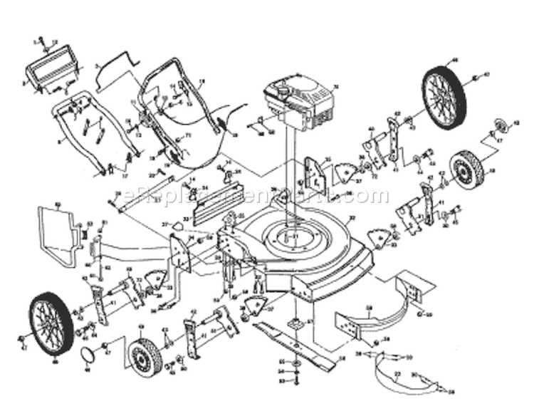 Page A Diagram and Parts List for 56DH 56 DH HF -954065901 -1994-01 Husqvarna Lawn Mower