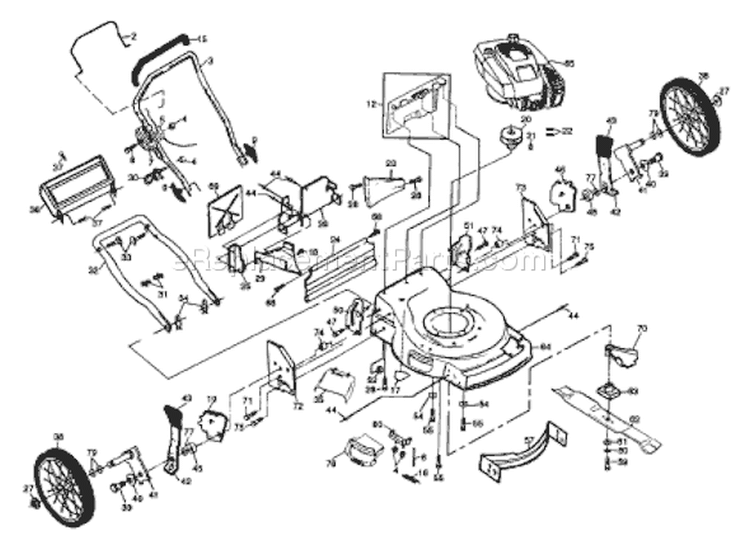 Page B Diagram and Parts List for 56HST 56 HST 954140040A -1997-07 Husqvarna Lawn Mower