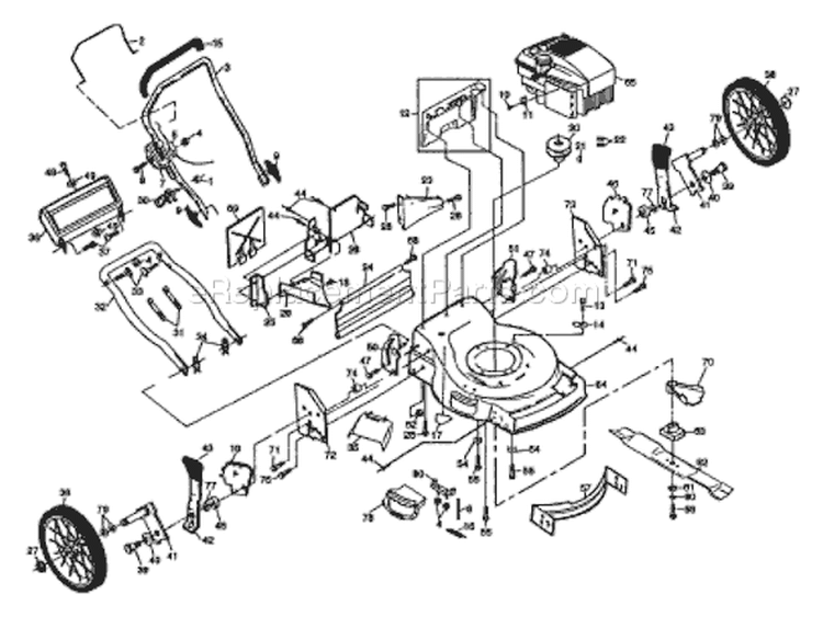 Page B Diagram and Parts List for 56HS 56 HS 954140039A -1996-10 Husqvarna Lawn Mower