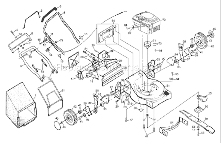Page D Diagram and Parts List for 56SFE 56 SFE 954065401 - A 1994-01 Husqvarna Lawn Mower