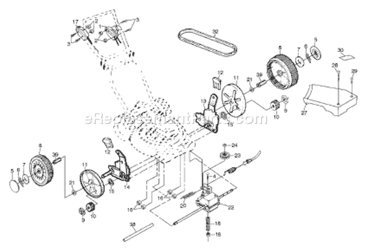 Page A Diagram and Parts List for 56SFE 56 SFE 954065401B -1995-01 Husqvarna Lawn Mower