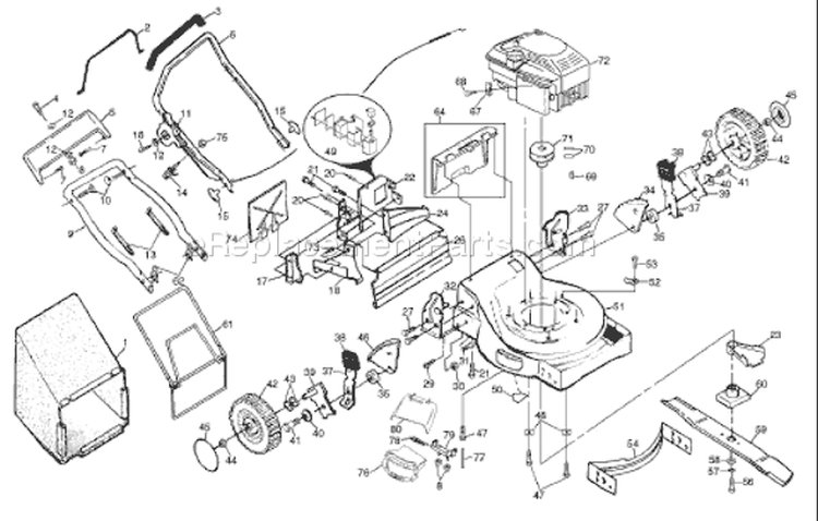 Page D Diagram and Parts List for 56SFE 56 SFE 954076401 - A 1995-09 Husqvarna Lawn Mower