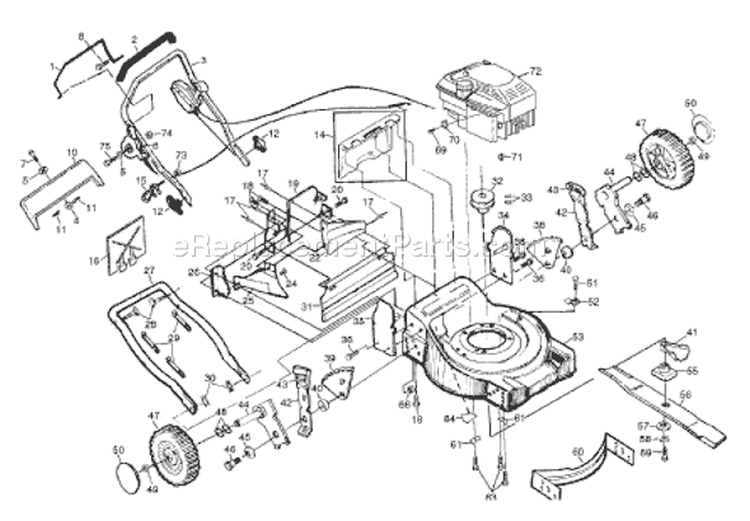 Page D Diagram and Parts List for 56SF 56 SF 954066101 - A 1994-01 Husqvarna Lawn Mower