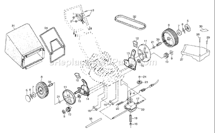 Page A Diagram and Parts List for 56SF 56 SF 954066101 - B 1995-04 Husqvarna Lawn Mower