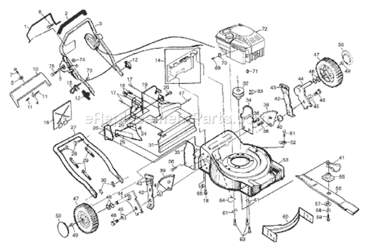 Page C Diagram and Parts List for 56SF 56 SF 954066101 - B 1995-04 Husqvarna Lawn Mower
