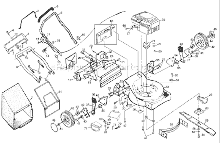 Page C Diagram and Parts List for 56SF 56 SF 954077101A -1995-10 Husqvarna Lawn Mower