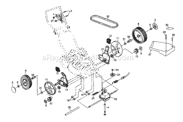Page A Diagram and Parts List for 56SF 56 SF 954140035A -1996-10 Husqvarna Lawn Mower