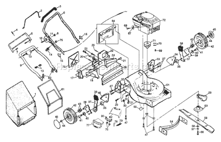 Page B Diagram and Parts List for 56SF 56 SF 954140043A -1998-02 Husqvarna Lawn Mower
