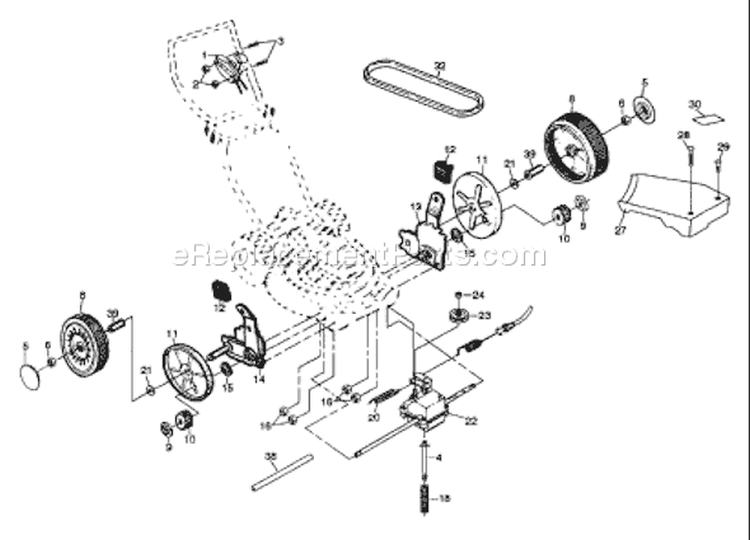 Page C Diagram and Parts List for 56SF 56 SF 954140043A -1998-02 Husqvarna Lawn Mower
