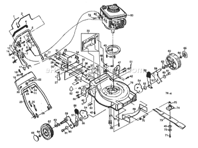 Page A Diagram and Parts List for 56SRQ 56 SRQ HB -954055011 -1993-01 Husqvarna Lawn Mower