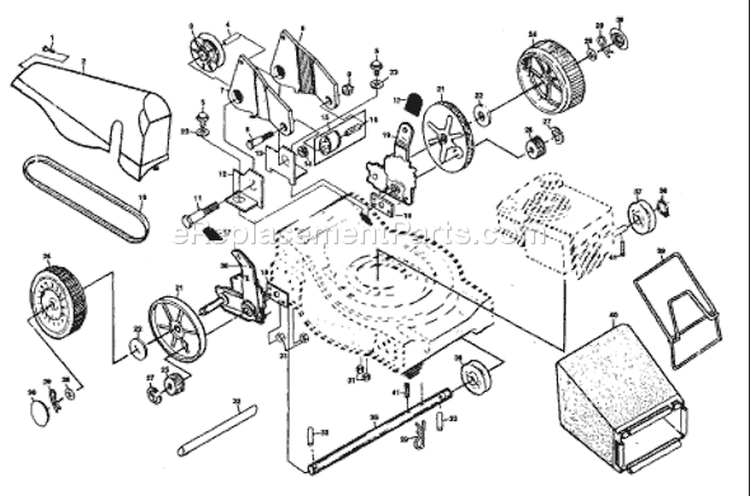 Page B Diagram and Parts List for 56SRQ 56 SRQ HB -954055011 -1993-01 Husqvarna Lawn Mower