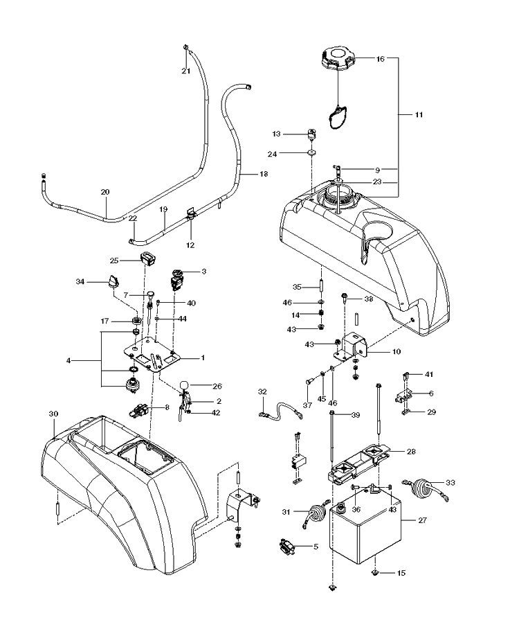 Ignition System Diagram and Parts List for M-ZT61BF (96717700400)(2013-01) Husqvarna Lawn Mower