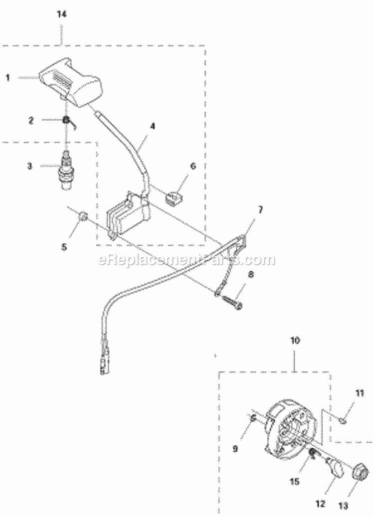 Ignition System Diagram and Parts List for 570BTS 2011-05 Husqvarna Leaf Blower / Vacuum