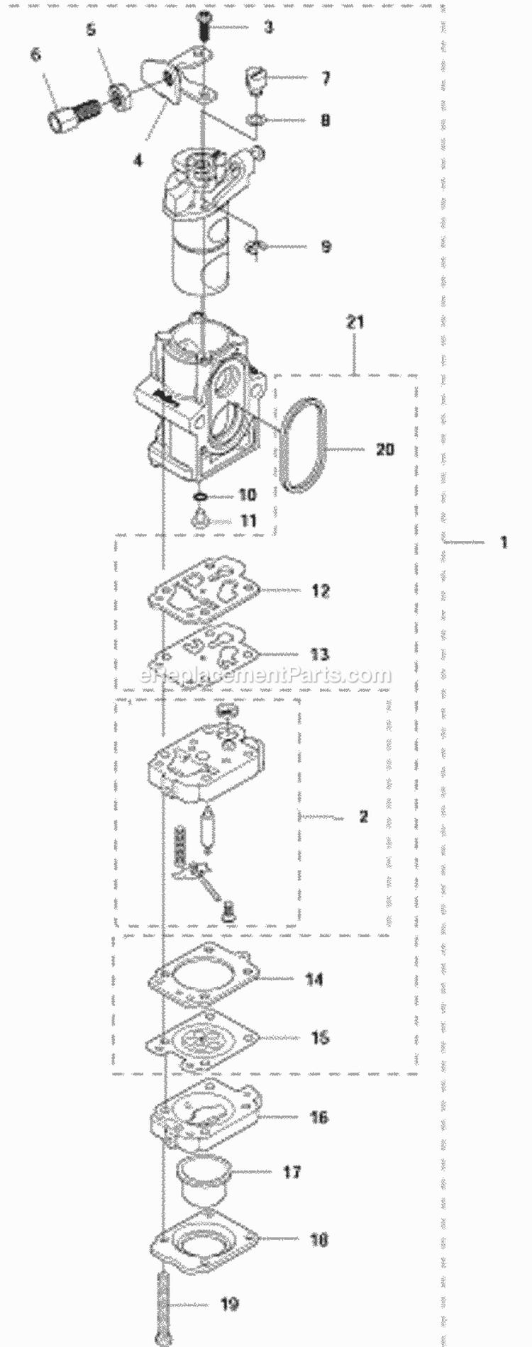 Carburetor Diagram and Parts List for 570BTS 2011-05 Husqvarna Leaf Blower / Vacuum