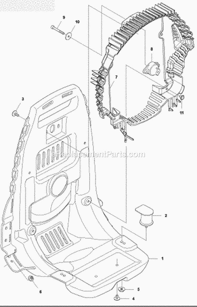 Frame Diagram and Parts List for 570BTS 2011-05 Husqvarna Leaf Blower / Vacuum