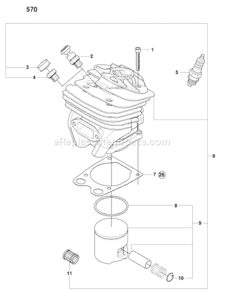 Page I Diagram and Parts List for 570 2008-08 Husqvarna Chainsaw