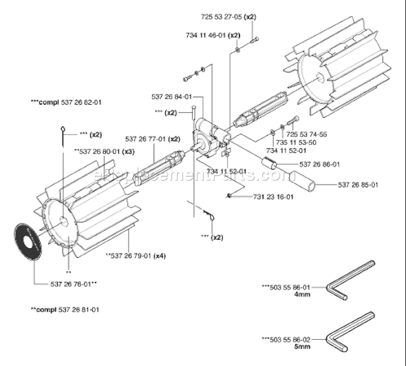 Page L Diagram and Parts List for 326SX 2002-10 Husqvarna Lawn Tractor Accessories