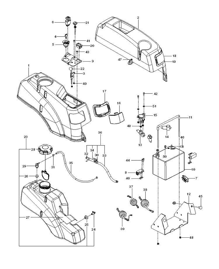 Ignition System 1 Diagram and Parts List for RZ5424 (967003701)(2013-06) Husqvarna Lawn Mower