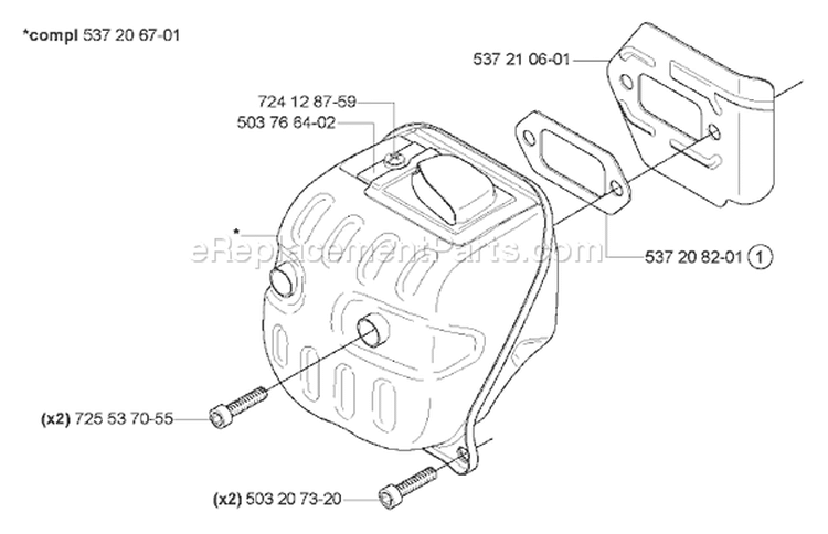 Page M Diagram and Parts List for 575 XP EPA 2004-09 Husqvarna Chainsaw