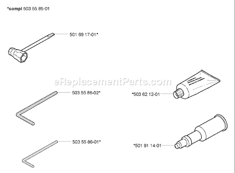 Page R Diagram and Parts List for 575 XP EPA 2004-09 Husqvarna Chainsaw