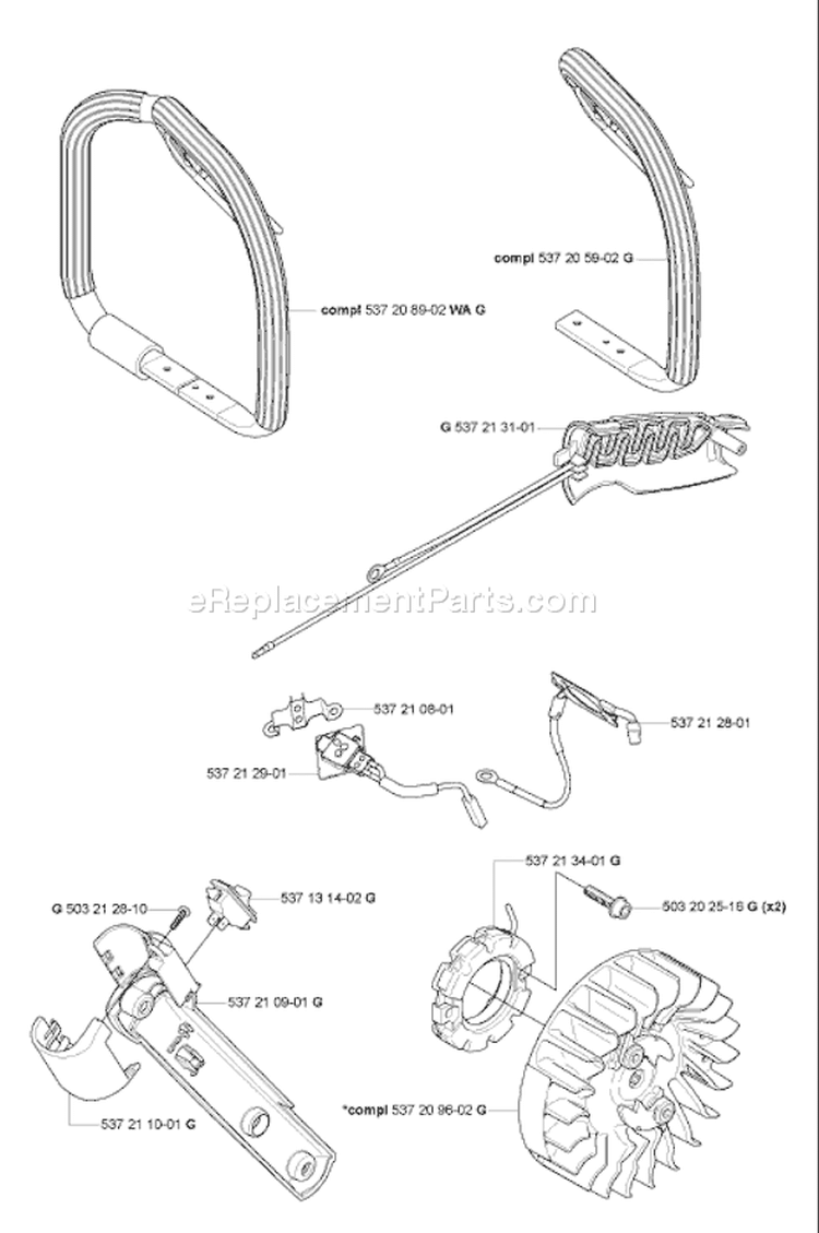 Page L Diagram and Parts List for 570EPA 570 EPA 2005-04 Husqvarna Chainsaw