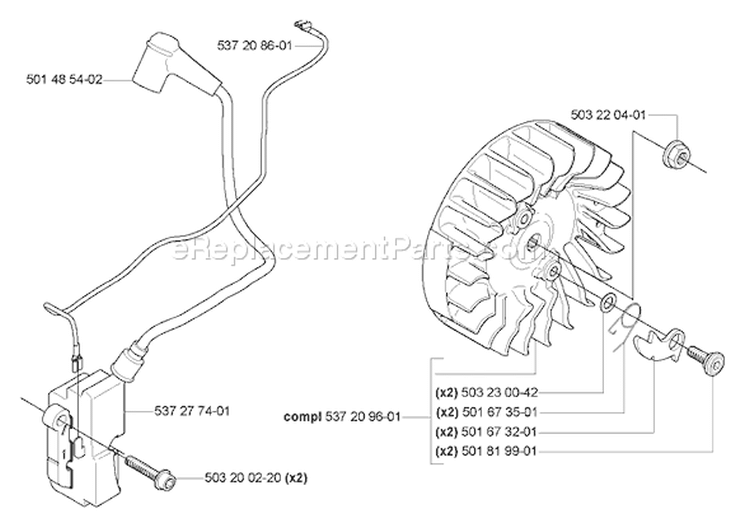 Page M Diagram and Parts List for 570EPA 570 EPA 2005-04 Husqvarna Chainsaw