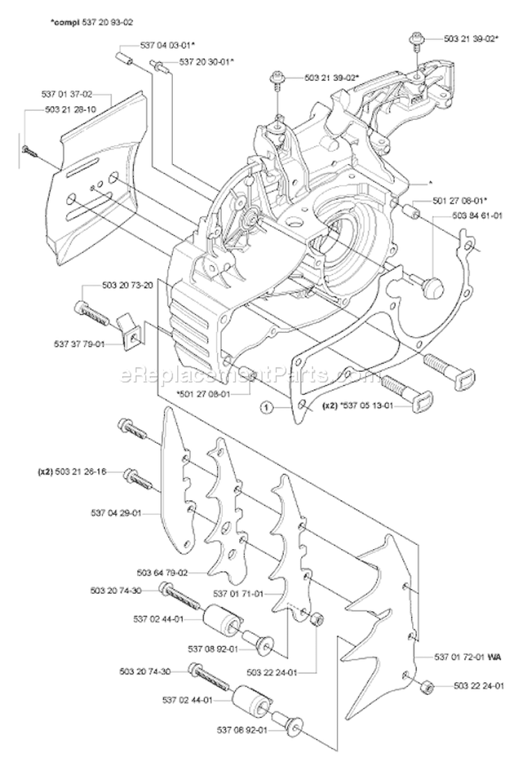 Page G Diagram and Parts List for 570EPA 570 EPA 2005-04 Husqvarna Chainsaw