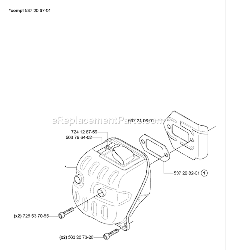Page K Diagram and Parts List for 570 2007-01 Husqvarna Chainsaw