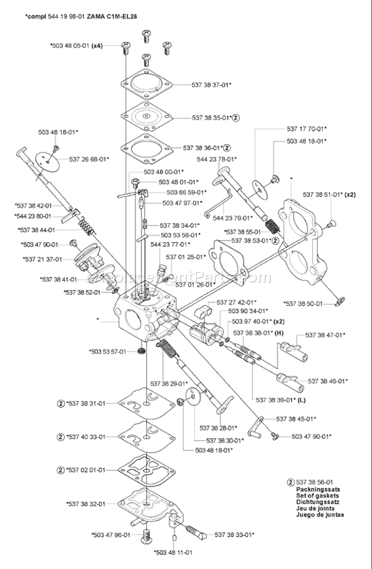 Page B Diagram and Parts List for 570 2007-01 Husqvarna Chainsaw