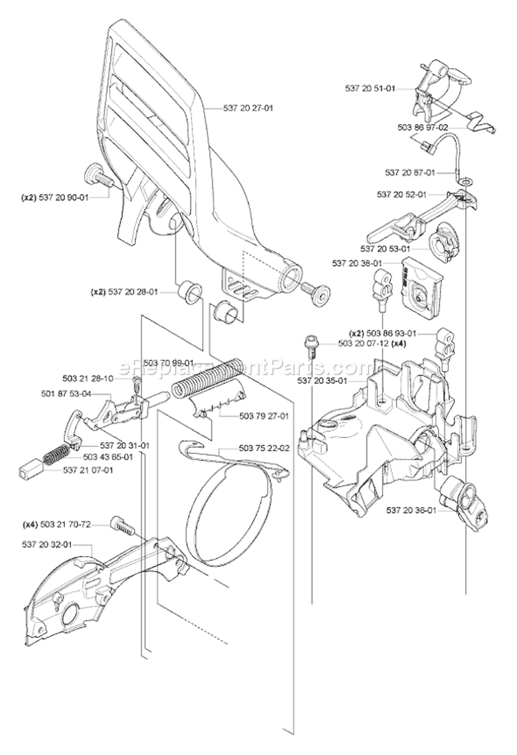 Page C Diagram and Parts List for 570 2007-01 Husqvarna Chainsaw