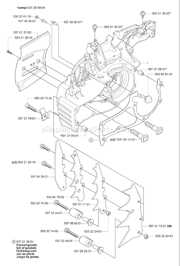 Page E Diagram and Parts List for 570 2007-01 Husqvarna Chainsaw