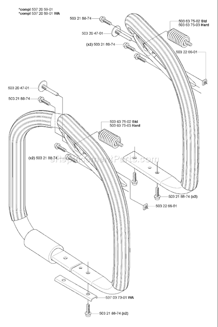 Page G Diagram and Parts List for 570 2007-01 Husqvarna Chainsaw