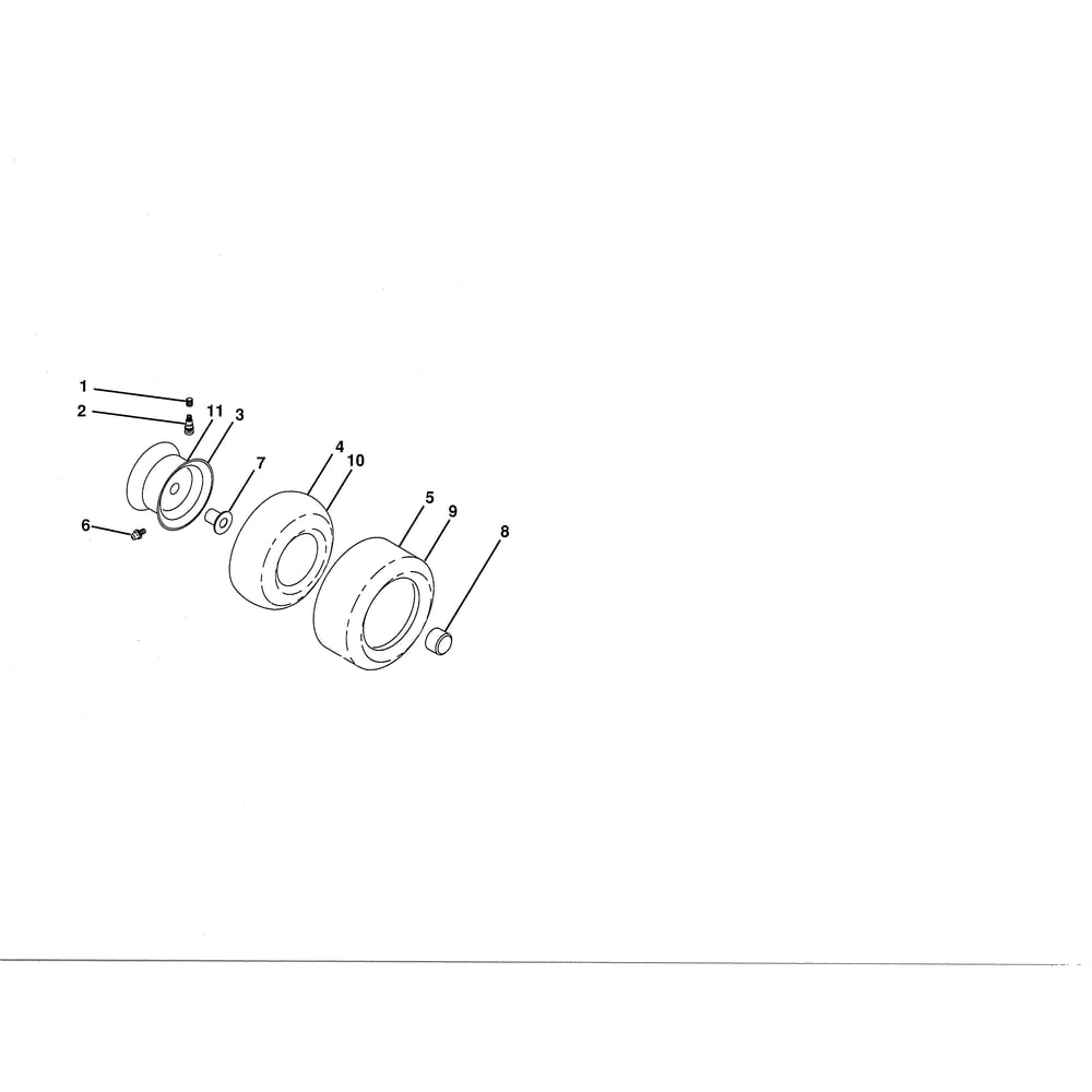 Wheels & Tires Diagram and Parts List for LGT24K54 240470 Husqvarna Lawn Tractor