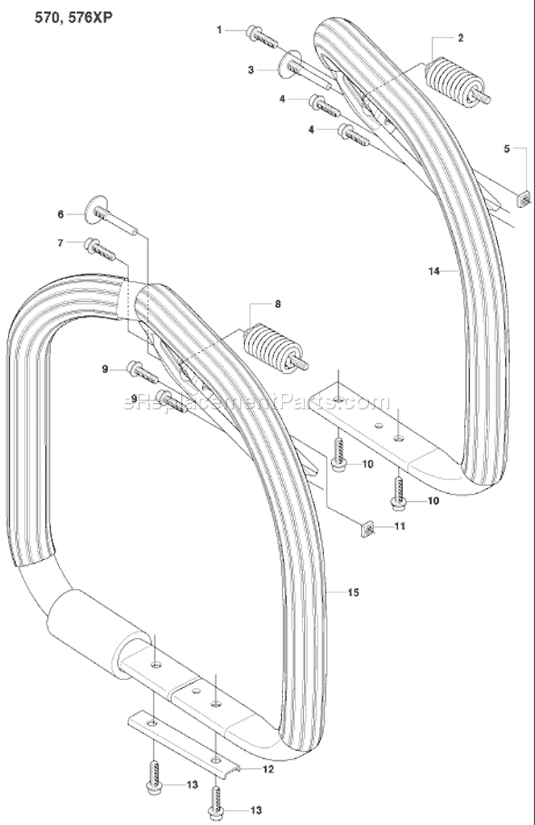 Page K Diagram and Parts List for 570 2008-08 Husqvarna Chainsaw