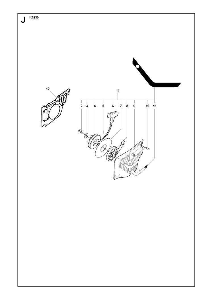 Starter Diagram and Parts List for K1250 2008-01 Husqvarna Lawn Tractor Accessories