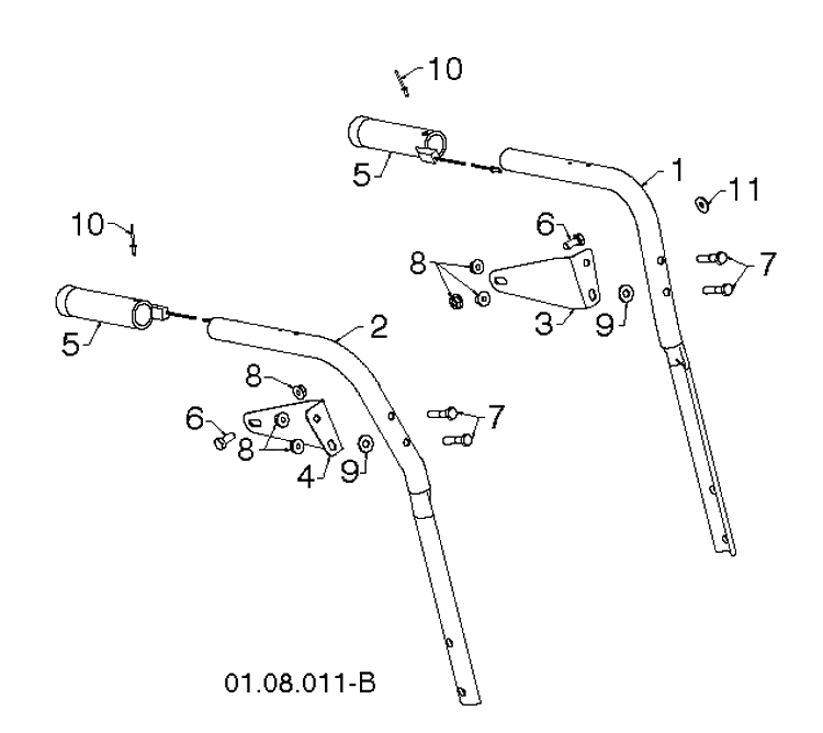 Handle Diagram and Parts List for ST276EP (96191003906)(2012-08) Husqvarna Snow Blower