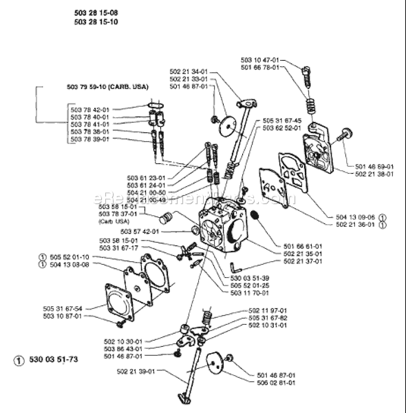 Page D Diagram and Parts List for 225H75 1996-12 Husqvarna Trimmer