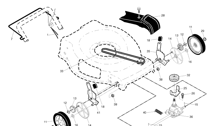 Drive Diagram and Parts List for LB155S (96121003702)(2017-11) Husqvarna Lawn Mower