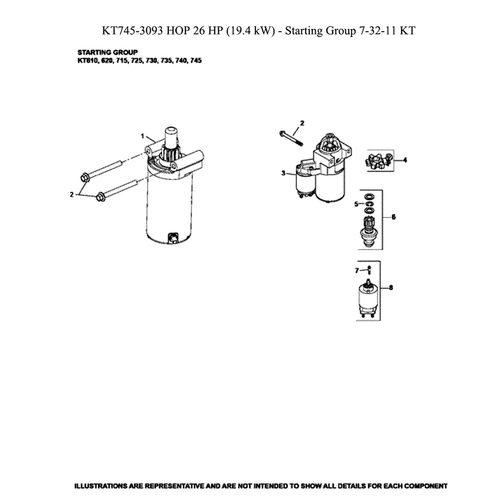 Engine >> Starter Diagram and Parts List for 96043029500  Husqvarna Lawn Tractor