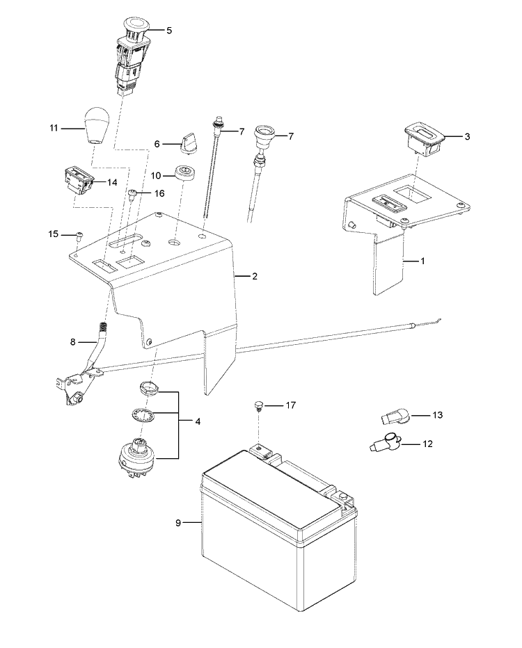 Console Diagram and Parts List for Z560X  Husqvarna Lawn Mower