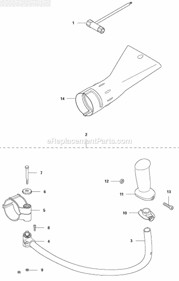 Accessories Diagram and Parts List for 580BFS 2011-05 Husqvarna Leaf Blower / Vacuum