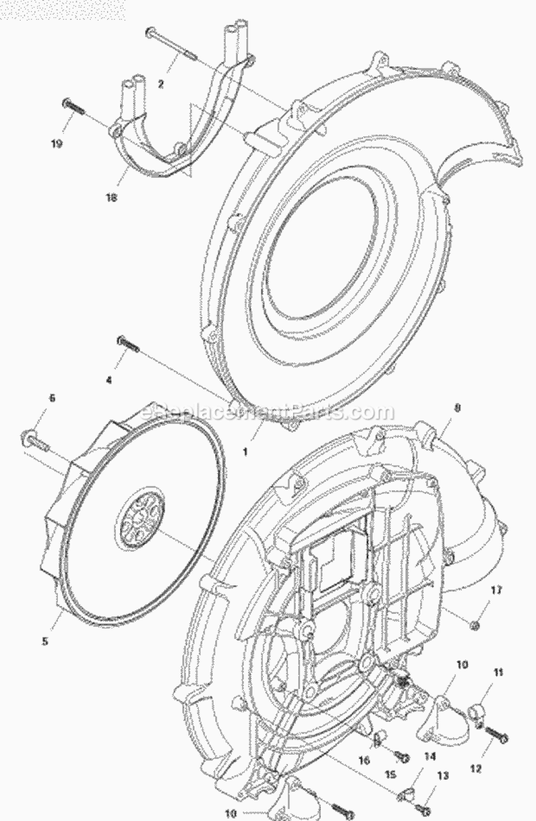 Fan Diagram and Parts List for 580BFS 2011-05 Husqvarna Leaf Blower / Vacuum