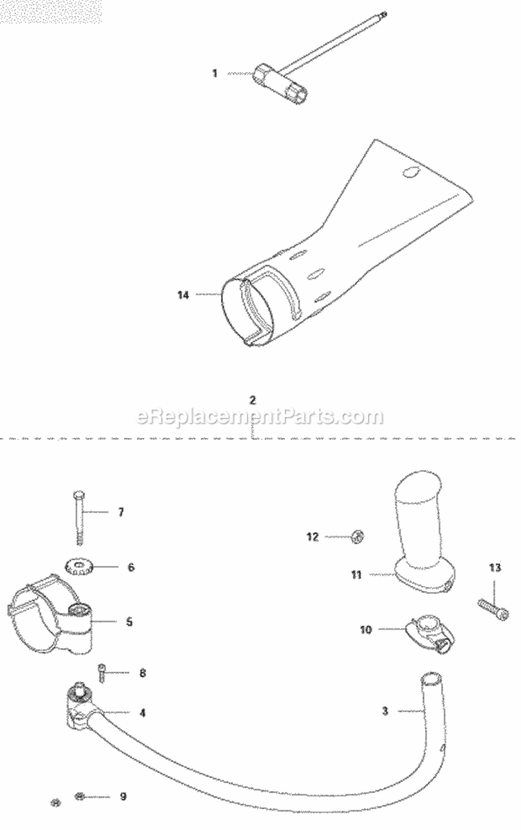 Accessories Diagram and Parts List for 580BTS 2011-05 Husqvarna Leaf Blower / Vacuum