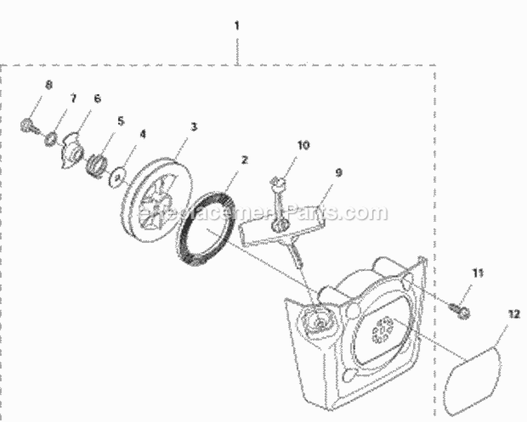 Starter Diagram and Parts List for 580BTS 2011-05 Husqvarna Leaf Blower / Vacuum