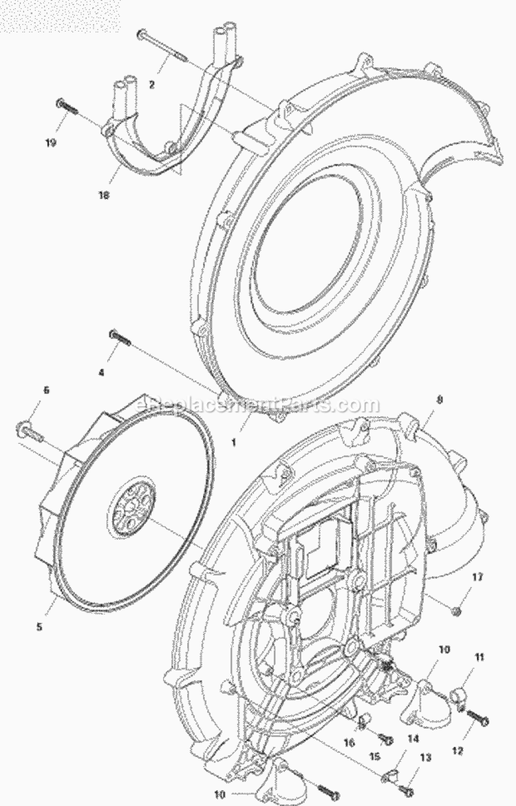 Fan Diagram and Parts List for 580BTS 2011-05 Husqvarna Leaf Blower / Vacuum