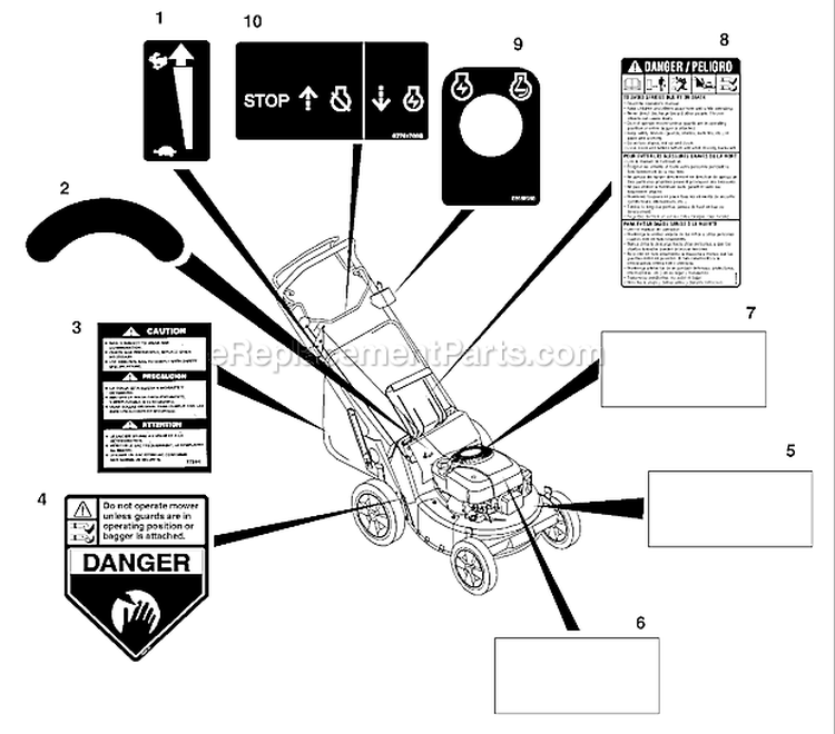 Page B Diagram and Parts List for 580RSW 580 RSW 2000-11 Husqvarna Lawn Mower